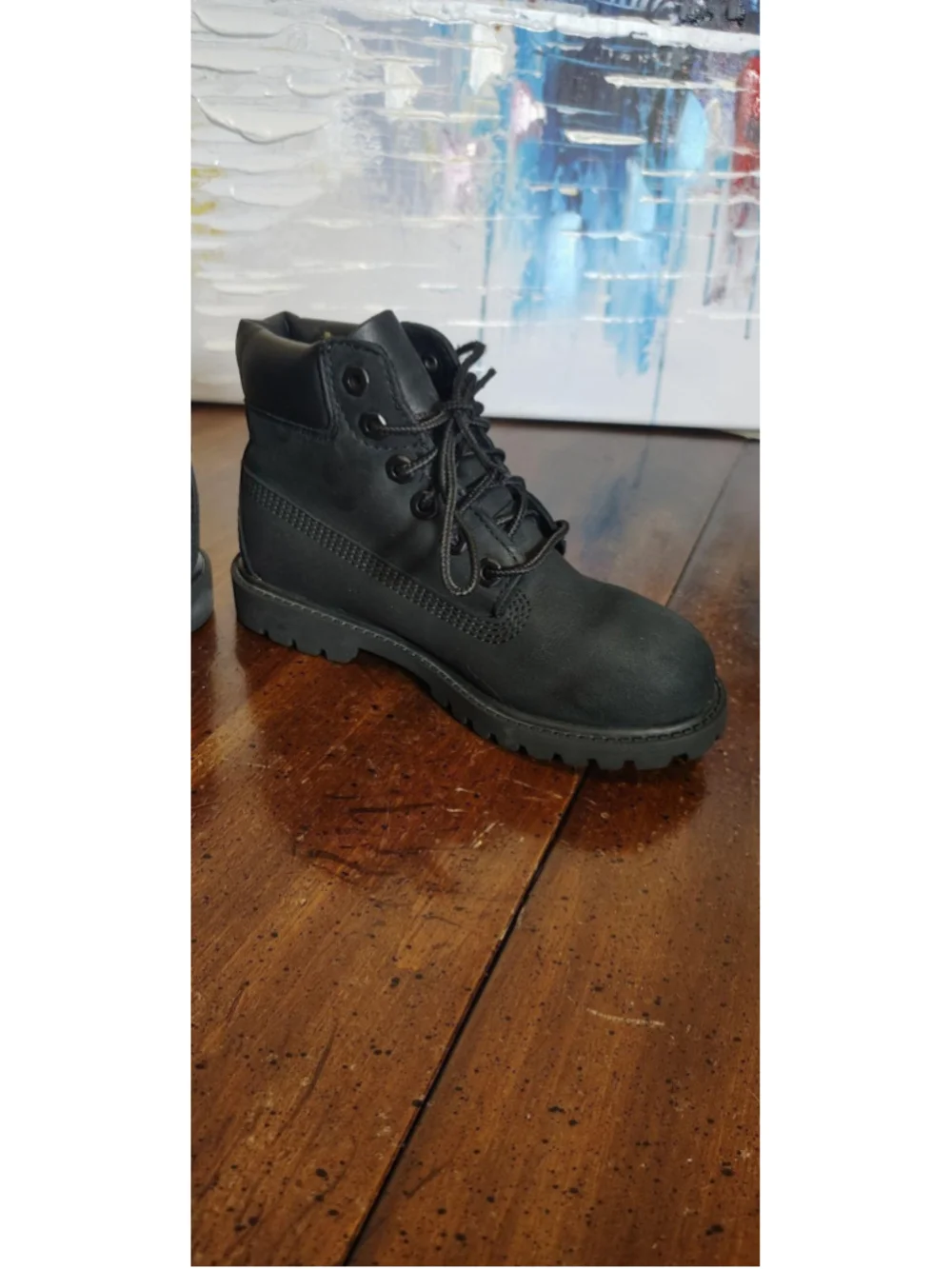 Timberland 6 Inch Insulated Boots Kids Size 12 Black Nubuck Winter Snow